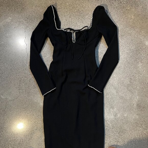 XS House of CB ROSA Black Crystal Embellished Maxi Dress - Picture 7 of 13